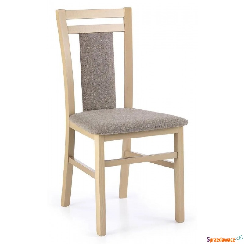 Drewniane krzesło tapicerowane Thomas - Dąb sonoma - Krzesła do salonu i jadalni - Katowice