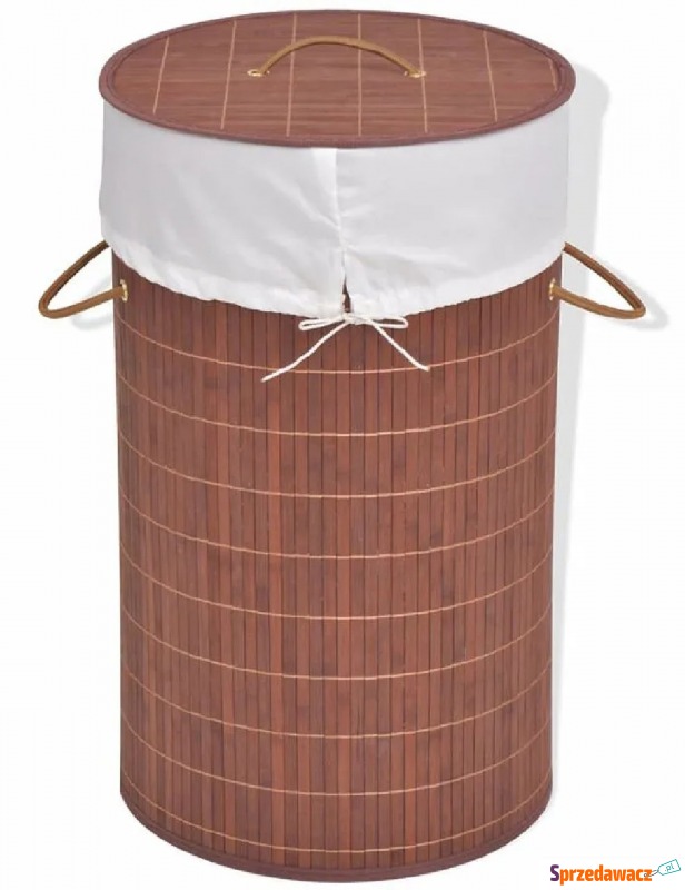Pojemnik na pranie okrągły Lavandi 2X- brązowy - Kosze, pojemniki - Pruszcz Gdański