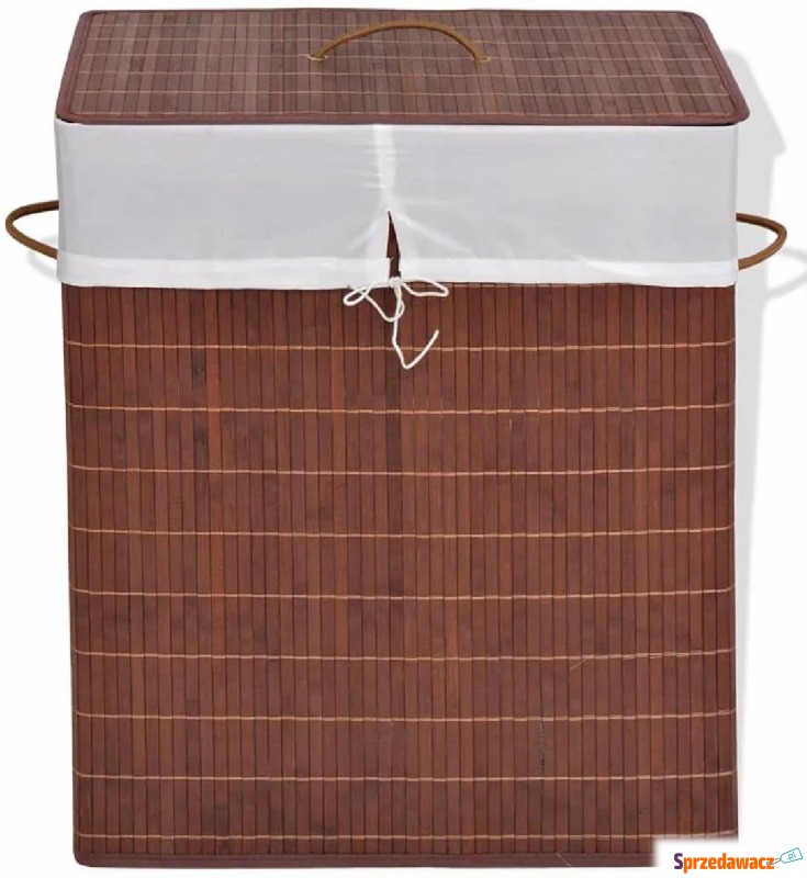Kosz z bambusa na pranie Lavandi 4X - brązowy - Kosze, pojemniki - Gliwice