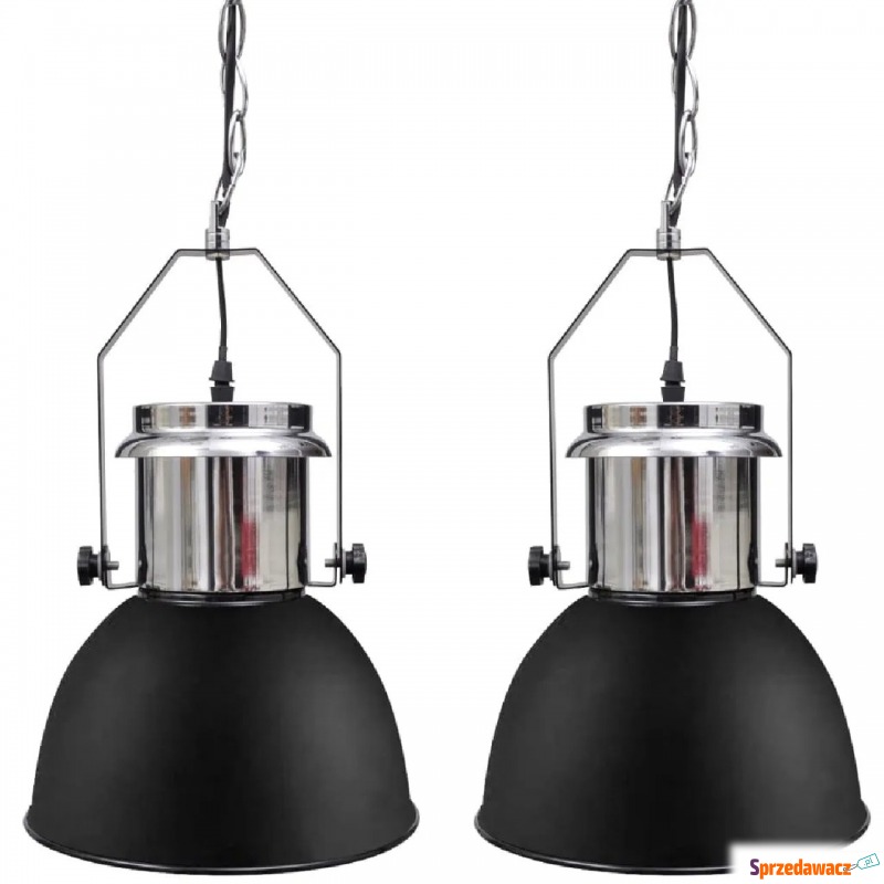 Dwie czarne regulowane lampy wiszące loft - E... - Lampy wiszące, żyrandole - Kraśnik