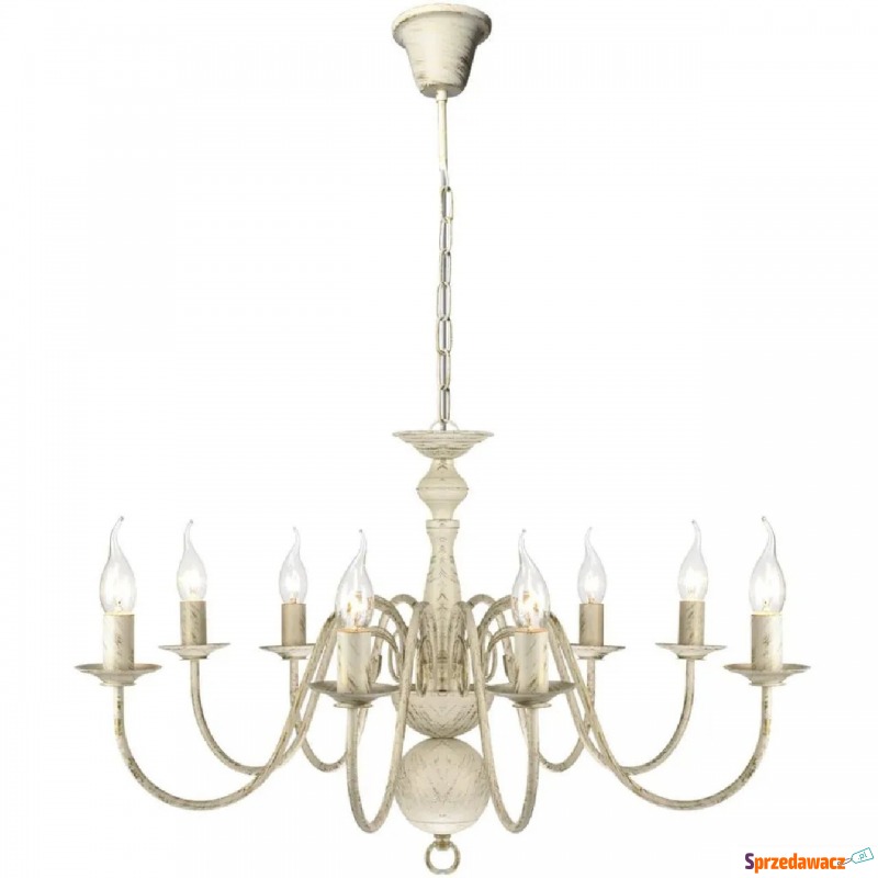 Biały antyczny żyrandol świecznik - E993-Edyp - Lampy wiszące, żyrandole - Przemyśl