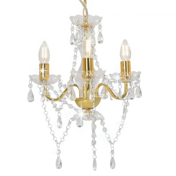 Złoty żyrandol świecznikowy kryształowy w stylu glamour - EX95-Zeus