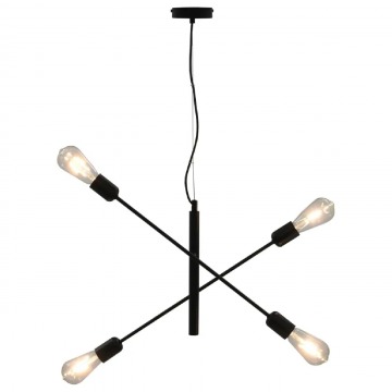 Czarna lampa wisząca z ruchomymi ramionami - EX83-Lanko