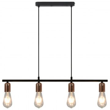 Czarno-miedziana loftowa lampa wisząca regulowana - EX815-Morva