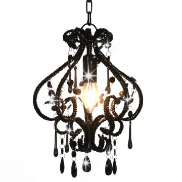 Czarna lampa sufitowa z koralikami - EX168-Belisa