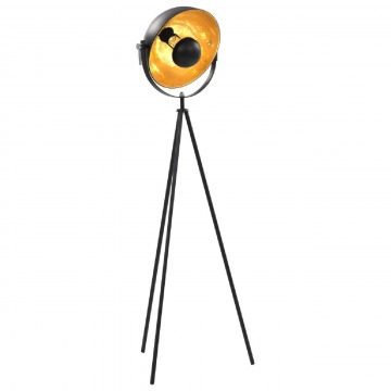 Czarno złota lampa stojąca z obrotowym kloszem - EX185-Vonis