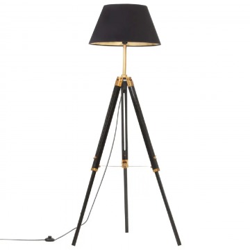 Czarno-złota drewniana lampa podłogowa trójnóg - EX199-Nostra