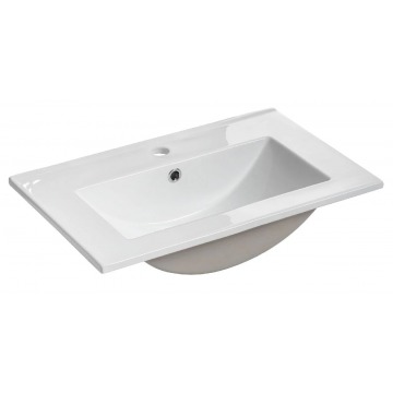 Biała prostokatna ceramiczna umywalka - Ravos 60 cm