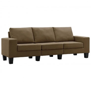 3-osobowa brązowa sofa z podłokietnikami - Lurra 3Q