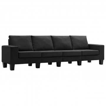 4-osobowa czarna sofa z poduszkami - Lurra 4Q