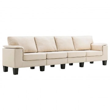 4-osobowa sofa kremowa z podłokietnikami - Ekilore 4Q