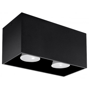 Czarny minimalistyczny plafon LED - EX509-Quas