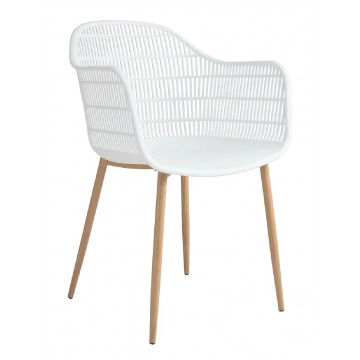 Wygodne krzesło białe ażurowe - Ulmo
