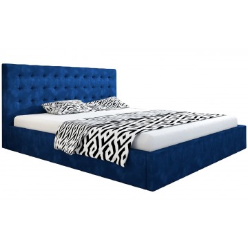 Dwuosobowe tapicerowane łóżko z zagłówkiem do sypialni 160x200 Pikaro 2X - 48 kolorów