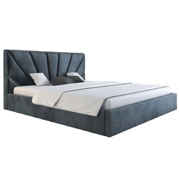 Jednoosobowe łóżko z zagłówkiem 120x200 Senti 3X - 48 kolorów