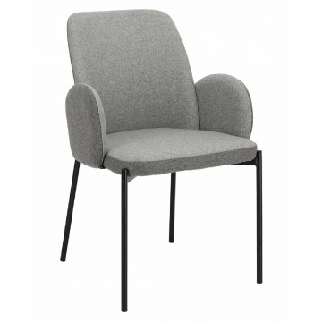 Szare krzesło tapicerowane - Mavu