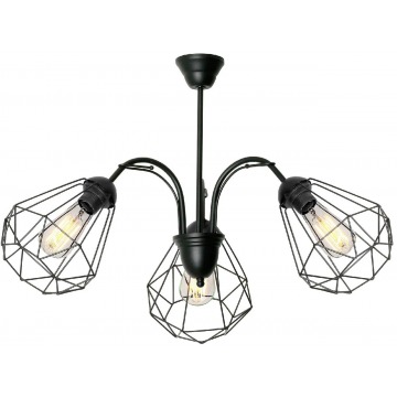 Czarna lampa sufitowa druciana loft - EX778-Loftis