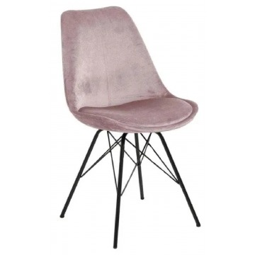 Różowe welurowe krzesło z oparciem - Carpon