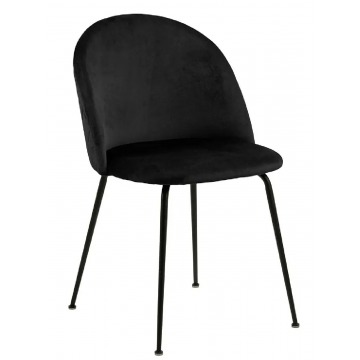 Welurowe krzesło czarne - Evenne