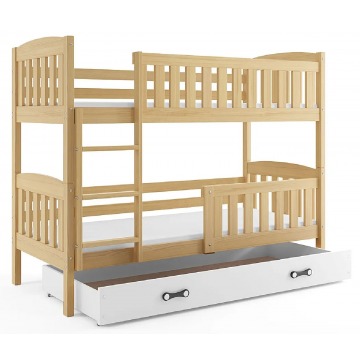 Piętrowe łóżko dla dzieci z białą szufladą 90x200 - Celinda 3X