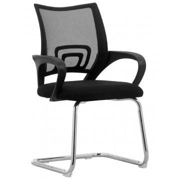 Czarne krzesło biurowe na płozach - Merti