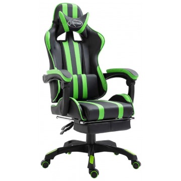 Zielony ergonomiczny fotel z podnóżkiem - Kenex
