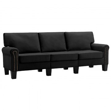 Trzyosobowa czarna sofa - Alaia 3X