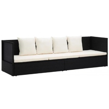 Czarna kanapa ogrodowa z poduszkami - Kamara