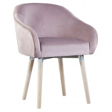 Różowy tapicerowany fotel skandynawski Iveris 2X - 68 kolorów