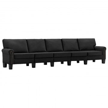5-osobowa czarna sofa dekoracyjna - Alaia 5X