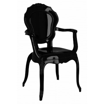 Czarne krzesło ludwik glamour - Rivio 2X