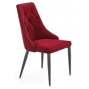 Bordowe krzesło tapicerowane - Roni