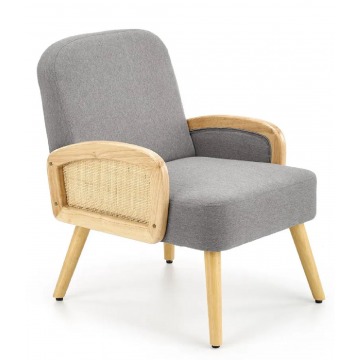 Szary tapicerowany fotel wypoczynkowy vintage - Bonar 2X