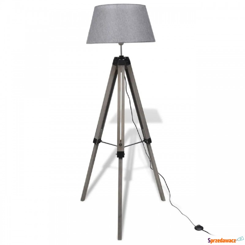 Szara drewniana lampa podłogowa loftowa - EX04-Etna - Lampy stojące - Drawsko