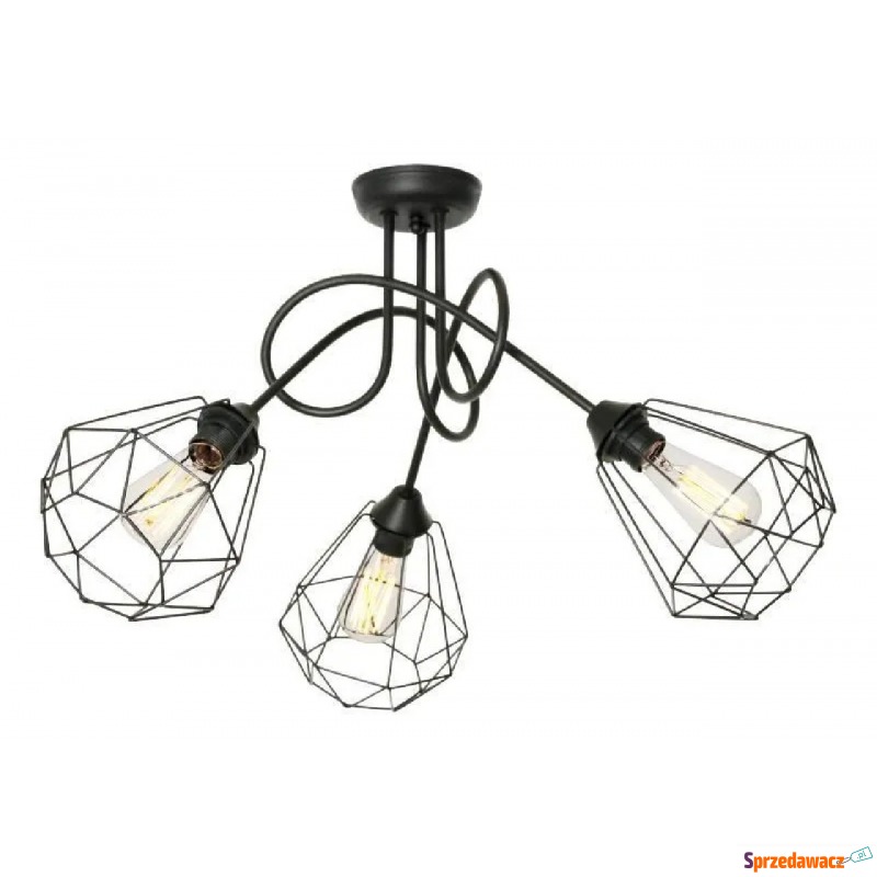 Czarna lampa sufitowa w stylu loftowym - EX78-Loftis - Lampy wiszące, żyrandole - Zielona Góra