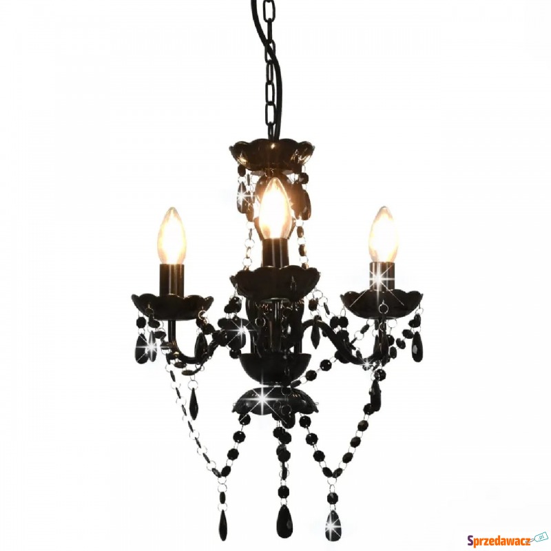 Czarny żyrandol kryształowy świecznik - EX95-Zeus - Lampy wiszące, żyrandole - Sieradz
