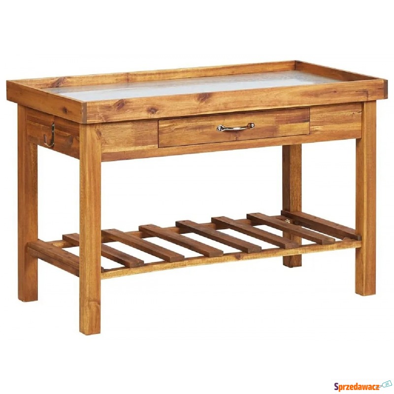 Brązowy drewniany stół ogrodniczy - Cinder - Stoły, ławy, stoliki - Ełk