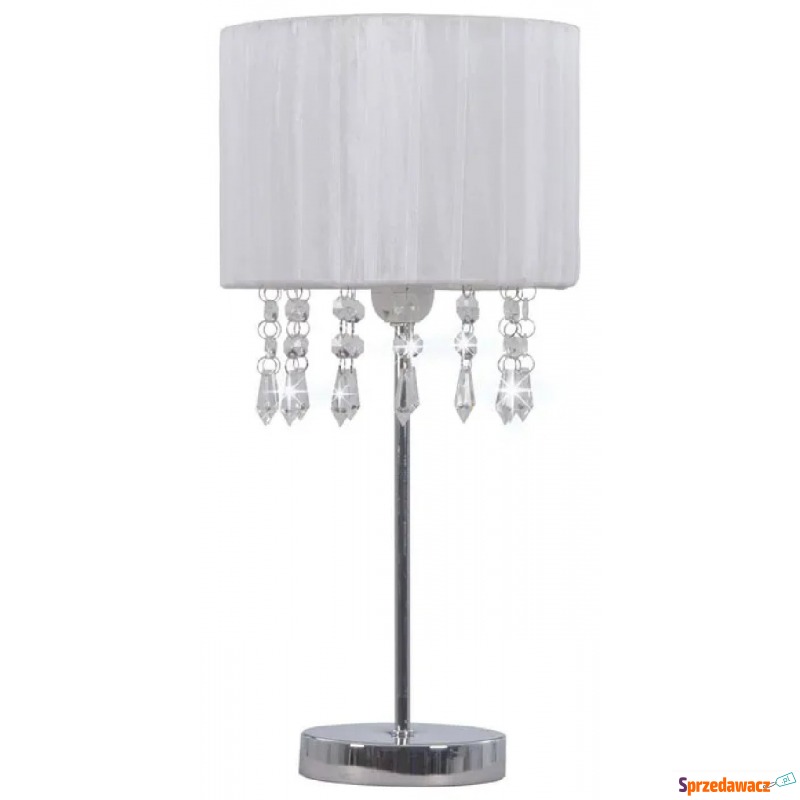 Biała lampka stołowa w stylu glamour - EX817-Alesa - Lampy stołowe - Grudziądz