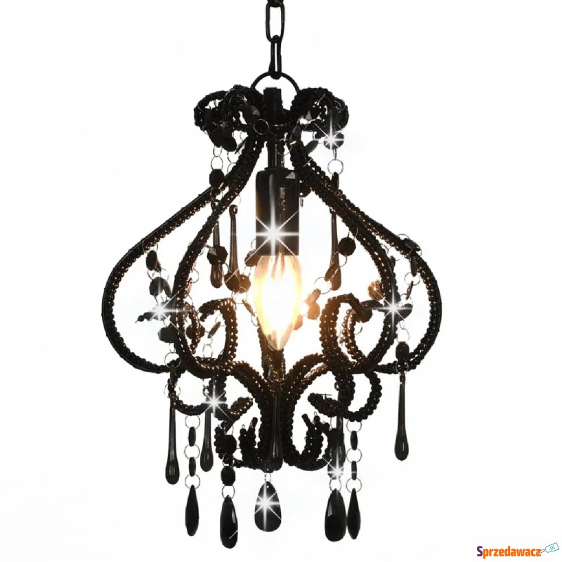 Czarna lampa sufitowa z koralikami - EX168-Belisa - Lampy wiszące, żyrandole - Siemysłów