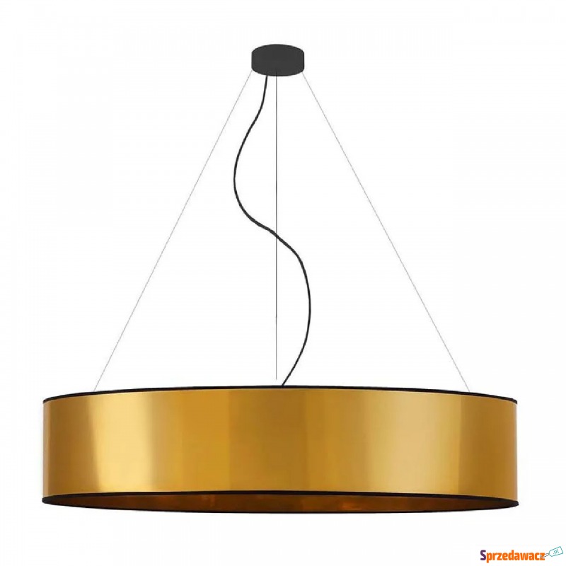 Złota lampa wisząca z okrągłym abażurem 100 c... - Lampy wiszące, żyrandole - Sopot