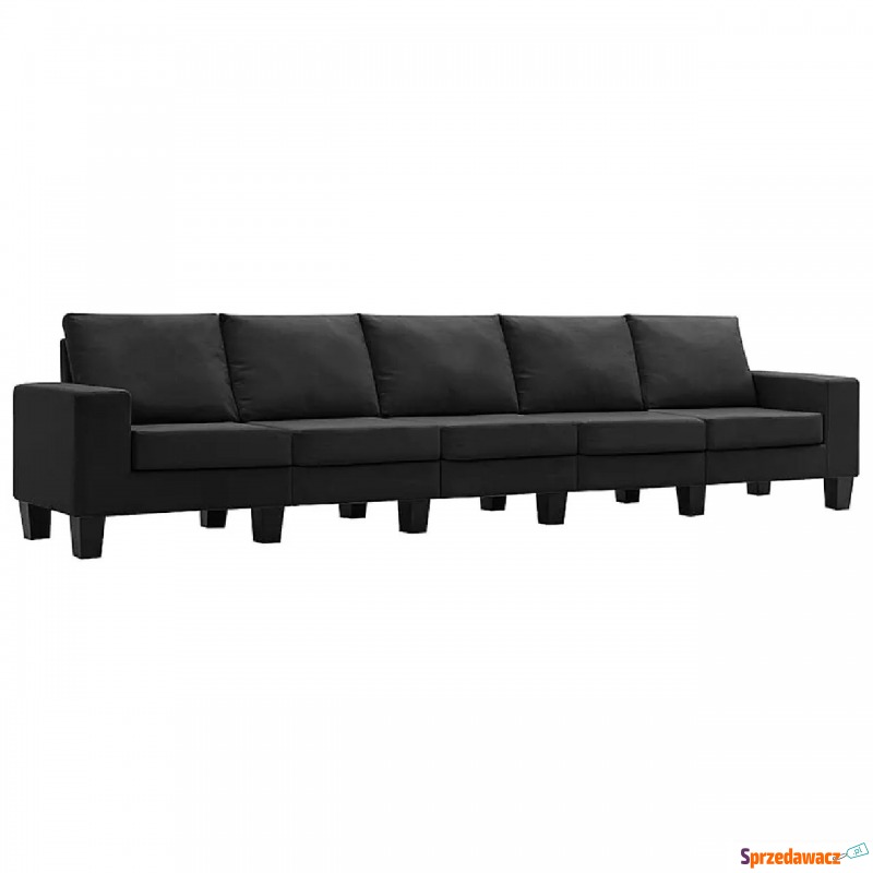 5-osobowa sofa z poduszkami czarna - Lurra 5Q - Fotele, sofy ogrodowe - Gostyń