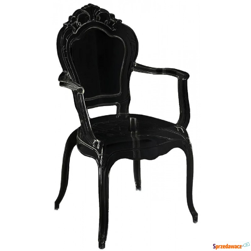 Czarne krzesło do jadalni z podłokietnikami -... - Krzesła kuchenne - Malbork