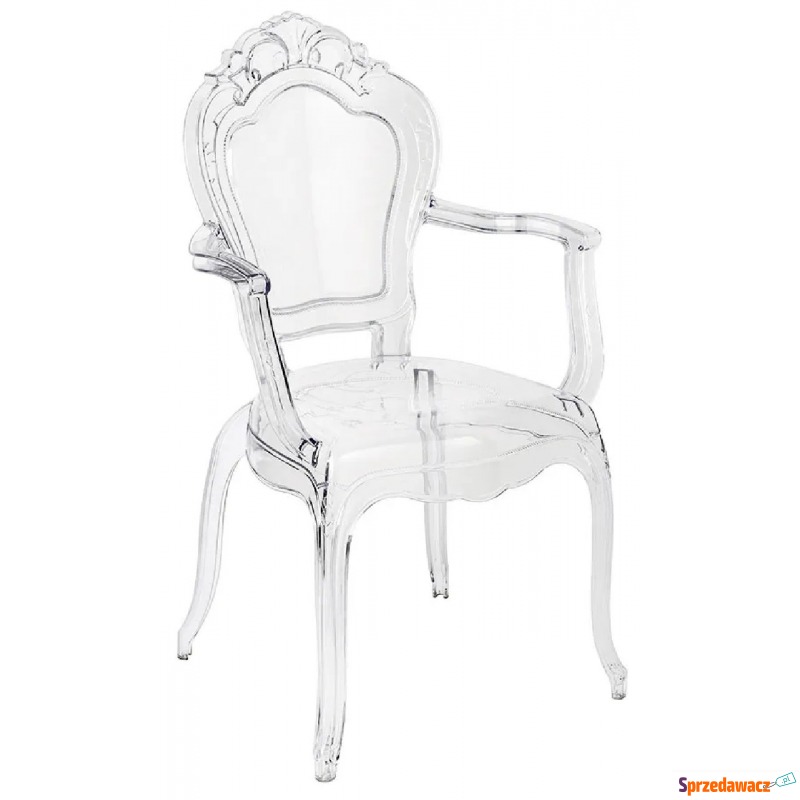 Bezbarwne krzesło do salonu z podłokietnikami... - Krzesła kuchenne - Szczecinek