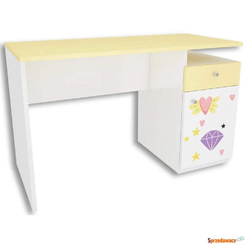 Biało-żółte biurko dla dziecka Lili 3X - 3 kolory - Biurka - Legnica