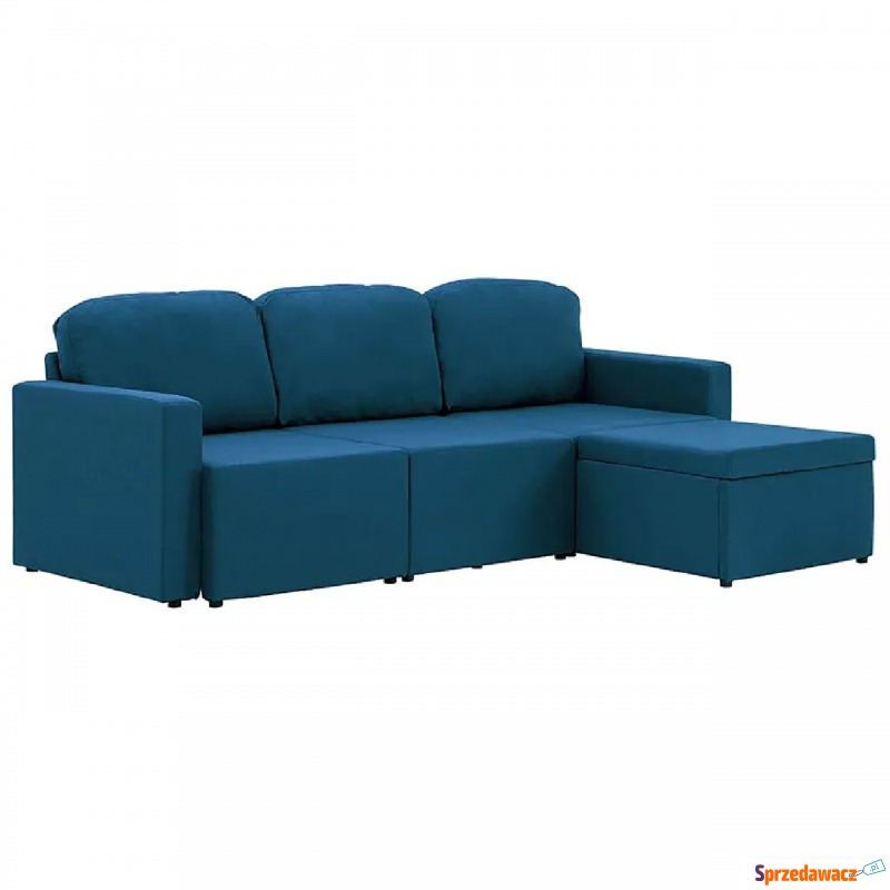 Rozkładana sofa modułowa niebieska tkanina -... - Sofy, fotele, komplety... - Wałbrzych