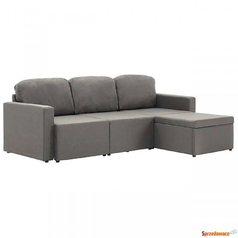 Rozkładana sofa modułowa taupe tkanina - Lanpara... - Sofy, fotele, komplety... - Szczecin