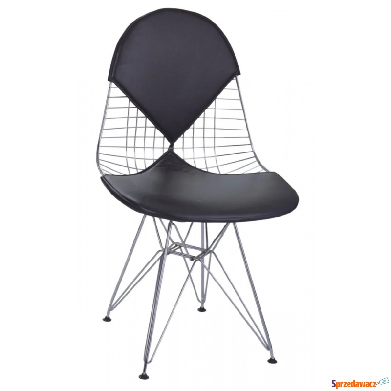 Druciane krzesło czarne - Electo - Krzesła do salonu i jadalni - Żyrardów