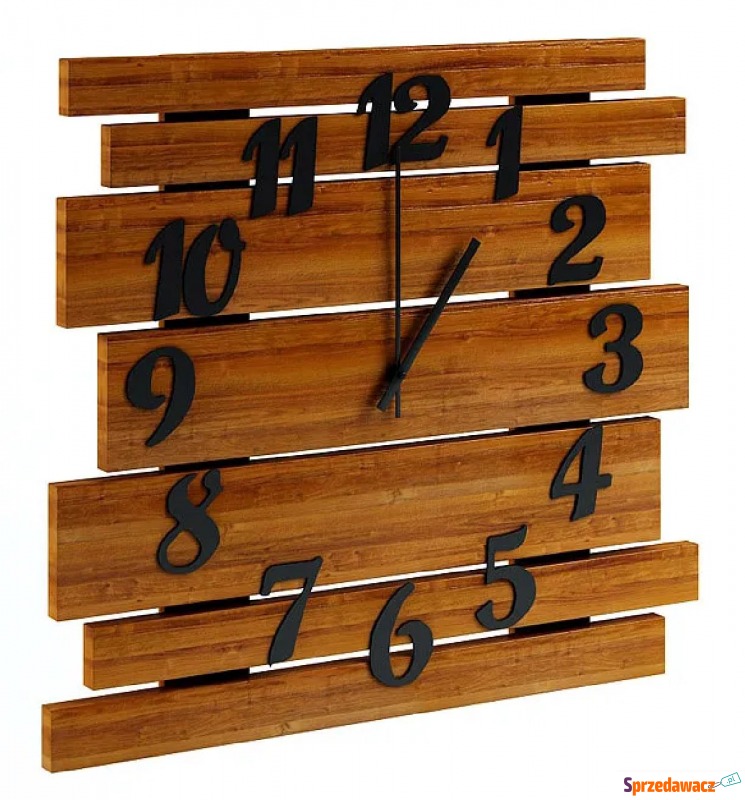 Drewniany zegar ścienny w kolorze orzecha - Samar - Zegary - Bielsko-Biała