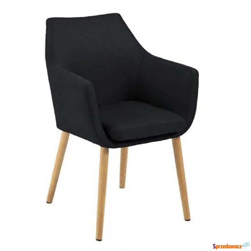 Czarne krzesło tapicerowane - Lamans - Krzesła do salonu i jadalni - Szczecinek