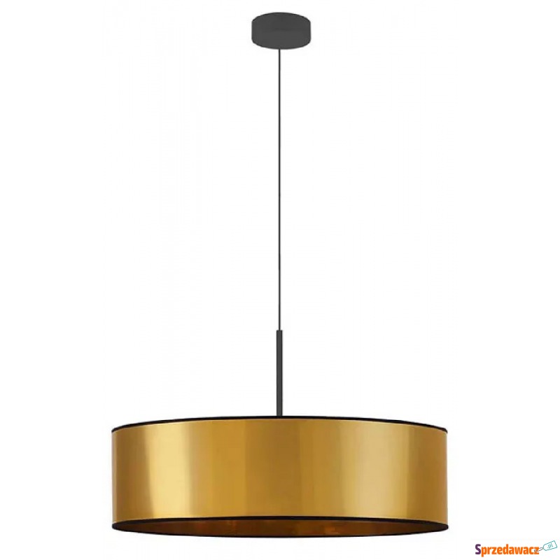 Złoty żyrandol z abażurem walec 60 cm - EX874... - Lampy wiszące, żyrandole - Elbląg